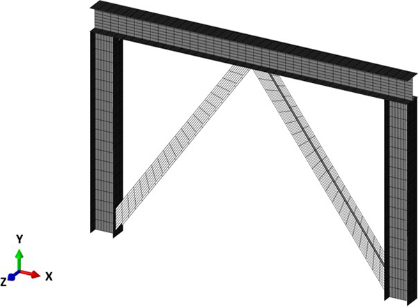 シェル要素の解析モデル