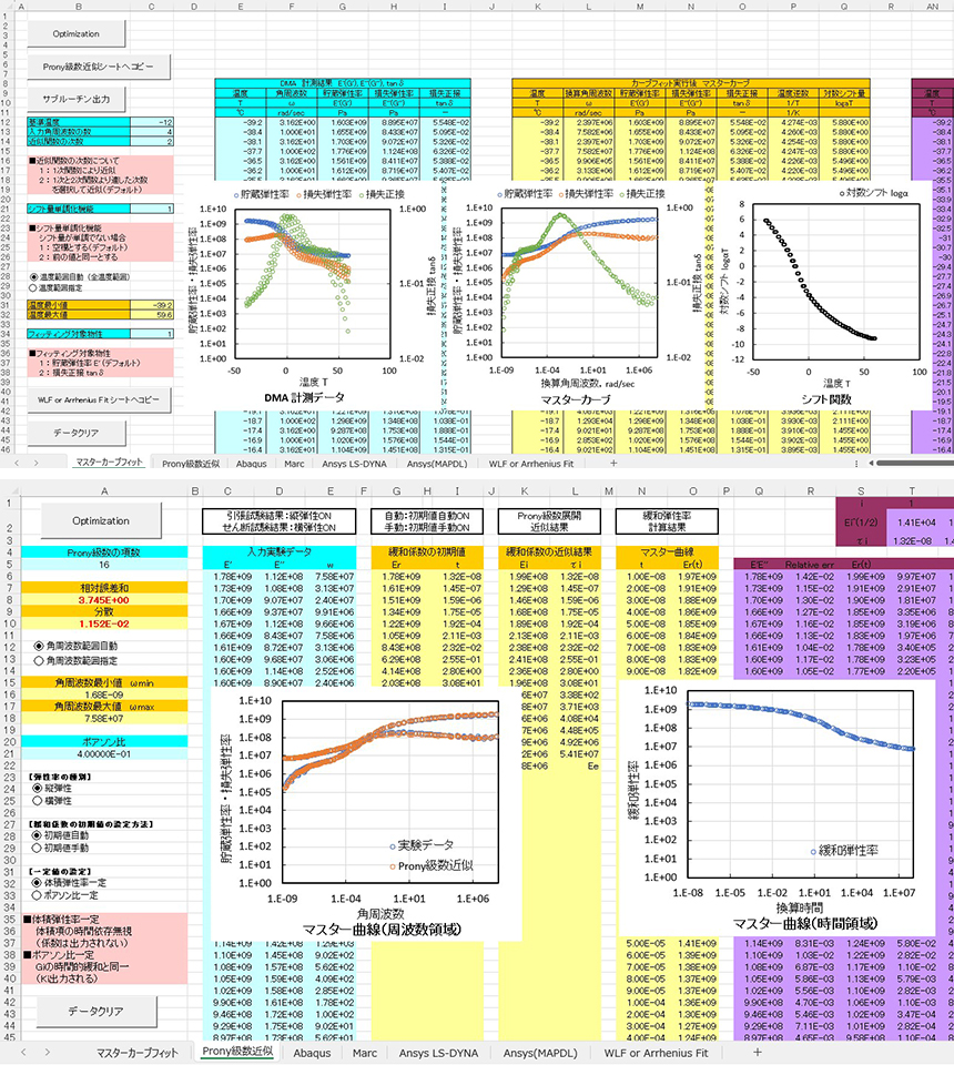 ゴム材料カーブフィットプログラム内容